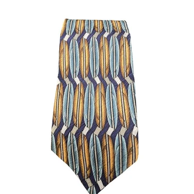 Matrix Mens 100% Silk Tie Geometric Feather Pattern Made In Korea JJ4140 - Image 1 of 4
