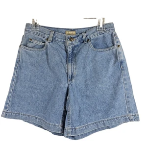 Pantaloncini jeans donna Liz Claiborne blu denim cotone fidanzato vestibilità rilassata taglia 10 - Foto 1 di 9