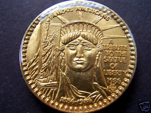 1986 Jefferson LADY LIBERTY TRIBUTE Multi-Color Mardi Gras Doubloon - Picture 1 of 1