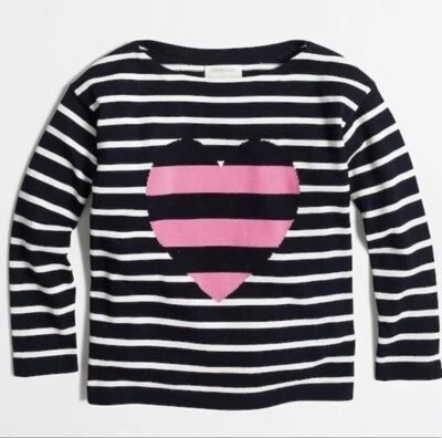 Suéter Crewcuts Corazón Rayas Azul Marino y Blanco 14 Foto 1 de 4