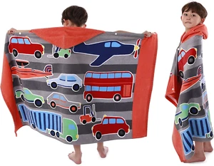 Kids Hooded Beach Bath Towel, Baby Surf Poncho Toddlers Soft Real Cotton Wrap Ho - Picture 1 of 6