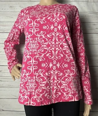 Camisa Great Northwest Mediana Rosa Boho Estampado Floral Manga Larga Mezcla Algodón Top Foto 1 de 4