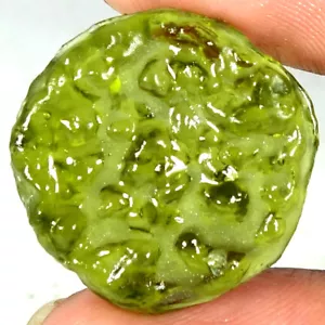 Natural Moldavite Raw Round Cabochon Loose Gemstones 16.00Cts 23x 23x 05mm - Picture 1 of 3