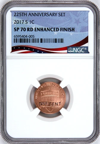 2017-S Lincoln Shield Cent NGC SP 70 RD Enhanced Finish ~ 225TH Anniversary Set Cover