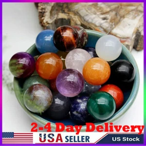 Wholesale Natural Quartz Crystal Stone Sphere Reiki Healing Beads Mixed 8-20mm - Picture 1 of 12