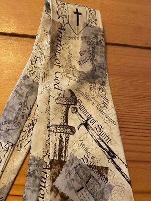 Corbata para Hombres ALAS DE ÁGUILA Efesios 6:14 Escudo de Fe Tostado y Marrón Foto 1 de 4