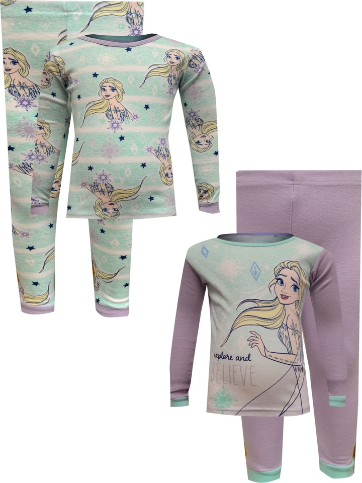 Pijama Disney Frozen II Elsa 4 Piezas Algodón (Talla 10) Gris Foto 1 de 1