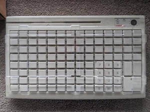 POSIFLEX KB3100 AT INTERFACE PROGRAMMABLE KEYBOARD WITH MAGNETIC STRIPE READER - Picture 1 of 10