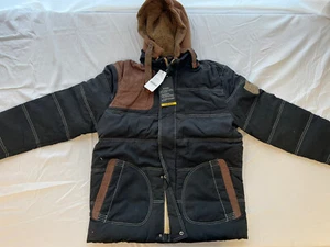 Nian Jeep Men's Military Jacket w/ Sherpa Lining - Black/Brown - Size XXLarge - Picture 1 of 10