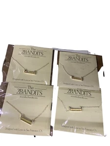 ( pack of 4 )The 2Bandits Athens Iridescent Bar Pendant Necklace New - Picture 1 of 5