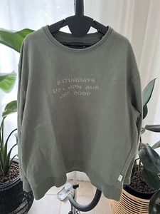 Saturdays New York City Crewneck Sweatshirt Mens XL Olive Green Casual Cold Wear - Picture 1 of 8