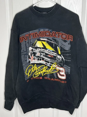 Vintage 90s Dale Earnhardt Intimidator Crewneck Sweatshirt Double Sided Sz L USA Cover