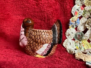 Turkey Candle Holder Hand Painted Ceramic Decorative Thanksgiving Decor - Picture 1 of 5