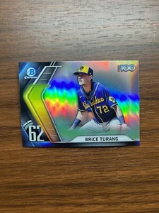 2022 Bowman Chrome Brice Turang Scouts Top 100 Prospect REFRACTOR BTP-62 Brewers - Picture 1 of 2