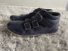 Clarks Ankle Shoes Leather Girls Navy Blue Zip UK1 Wide F School Trainers Outdoo