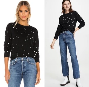 Equipment Femme Black & Gold Star Crewneck Sweater Size Small - Picture 1 of 6