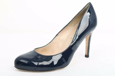Womens L.K. BENNETT navy blue patent leather pumps / heels sz. 36 - Image 1 of 4