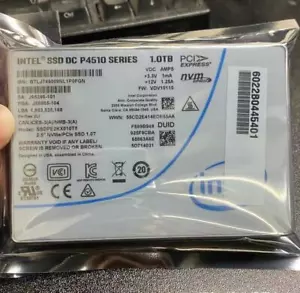 Intel SSD DC P4510 Series 1TB SSDPE2KX010T8 NVME U.2 2.5'' Solid State Drive - Picture 1 of 1