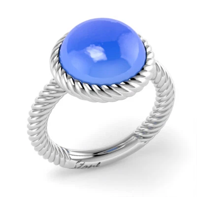 Anello Lirimy Stone Agata Blu -  Argento 925  - Immagine 1 di 4
