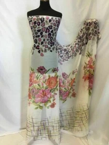 NUEVO Vestido Bufanda Floral Leopardo 61" 157 cm Tela Estampado Múltiple Chifón Arrugado - Imagen 1 de 9