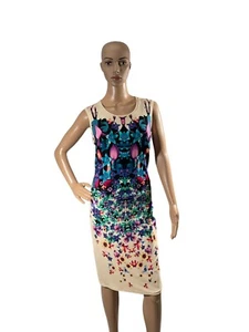 Roberto Cavalli Women’s Sleeveless Symmetric Floral Multicolor Dress Size 46 - Picture 1 of 15
