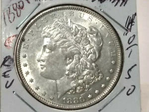 1880 P Morgan Silber Dollar VAM 39 A HOT 50 E REVERSE HIGH GRADE SCHÖNER GLANZ - Bild 1 von 4