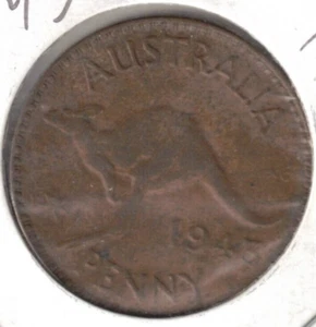 1943-Y. ¡Centavo circulado Australia KGV1 y moneda canguro! #4 - Imagen 1 de 2