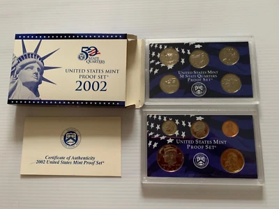 2002 S United States Mint 50 State Quarters Proof Set w/COA and Box - Image 1 of 4