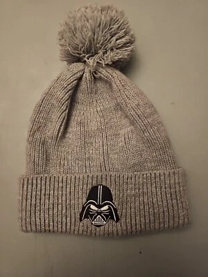 GAP Star Wars Gray Knit Darth Vader Pom Cuff Beanie Winter L/XL Boys age 10-13y - Image 1 of 3