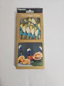 Vintage Mcm Weihnachtsengel Wabe 6 Zoll Party Essen Picks 15 Neu in Verpackung Handarbeit - Bild 1 von 5