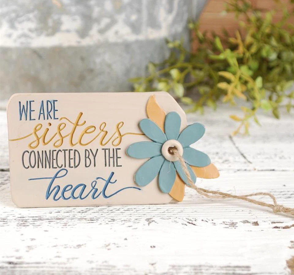 Sisters Connected by Heart Резиновая Бирка с Ножкой Цветок Ведро НОВЫЙ Цветок  - Изображение 1 из 1