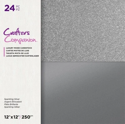 Crafters Companion 12 X 12" Mixed Cardstock Pad - Argento Scintillante - Immagine 1 di 3