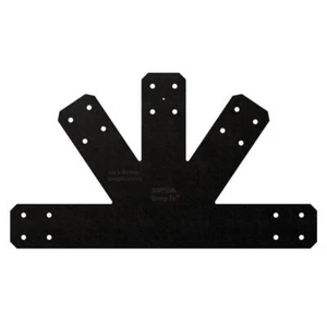 Gable Plate Connector 8:12 Pitch ZMAX Bracket Black Powder Coated 12-Gauge Steel - Picture 1 of 10