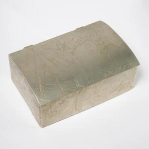 Native American Nickeled Copper Art Deco 1930s Tobacco Humidor Smoking Box - Picture 1 of 15