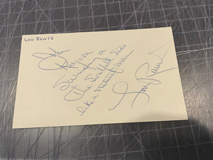 LOU RAWLS SINGER ENTERTAINER SIGNED 3X5 INDEX CARD