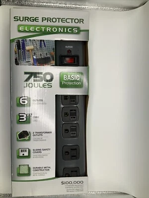 CCI SURGE PROTECTOR -750 JOULES-6 OUTLETS 3 FT CORD. NEW IN BOX - Image 1 of 3