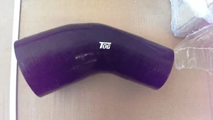 TOG 3.25-4 inch 83-102mm 45 DEGREE SILICONE HOSE REDUCER BEND ELBOW black 125MM - Picture 1 of 2