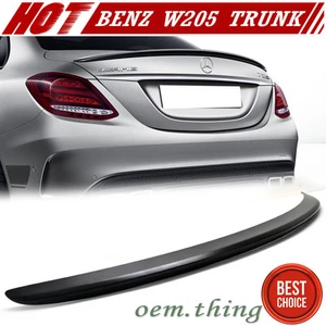 15-21 Fits MERCEDES BENZ W205 C-Class 4D Rear Trunk Spoiler A Type Matte Black - Picture 1 of 1