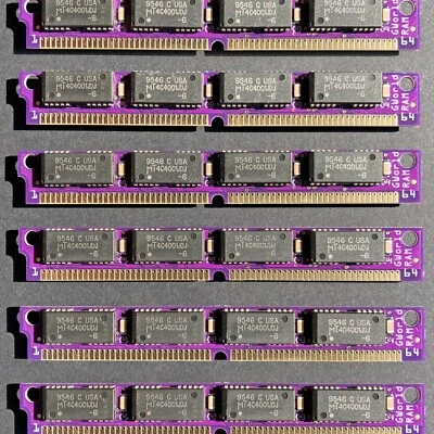 2pcs PurpleRAM new 8MB kit (2x4MB) 64pin GWORLD SIMM low profile memory modules - Image 1 of 4