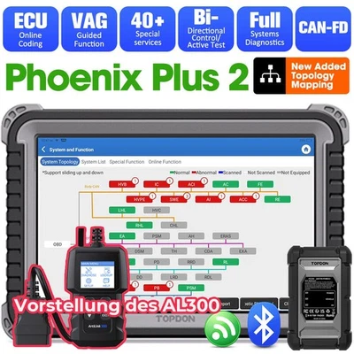 TOPDON Phoenix Plus 2 KFZ OBD2 Diagnosegerät Alle System ECU Coding 41+Services - Bild 1 von 4
