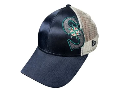 New Era SEATTLE MARINERS Glitter-Logo MLB BASEBALL SNAPBACK Women's Trucker S/M - Image 1 of 4