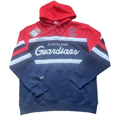 NEW Cleveland Guardians MLB Mitchell & Ness Pullover Hoodie Mens XL MSRP 110$ - Image 1 of 4