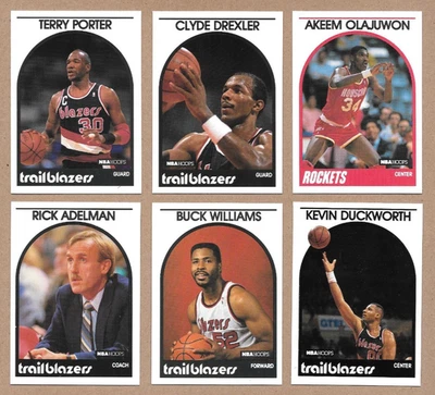 1989-90 NBA Hoops Portland Trailblazers & Akeem Olajuwon - Image 1 of 2