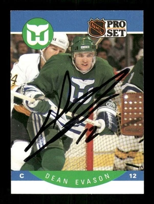 1990-91 Pro Set 103 Dean Evason signed auto autograph  MZ BXCP56 - Image 1 of 2