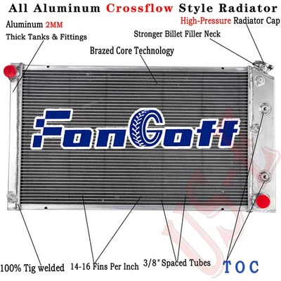 CC161 3 Row Aluminum Radiator For 1973-86 Chevy/GMC C/K C10 C20 C30 K10 K20 - Image 1 of 4