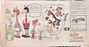 1969 Sunday newspaper ad for Sprite - Giraffe Dad "flips" on Sprite Indy Racer - Picture 1 of 1
