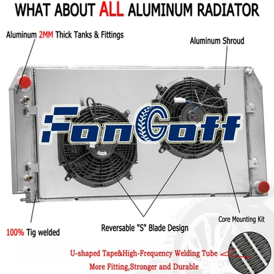For 94-00 Chevy GMC C/K 2500 3500 1500 6.5L V8 DIESEL 3 Row Radiator Shroud Fan - Image 1 of 4