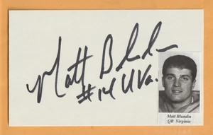 Matt Blundin Virginia Cavaliers AUTO Signed 3x5 Card Folsom Pennsylvania - Picture 1 of 2