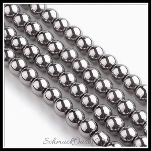 Glasperlenstränge – Rund / Ø4–6 mm – Silberplattiert – 2–3 Stränge - Bild 1 von 5