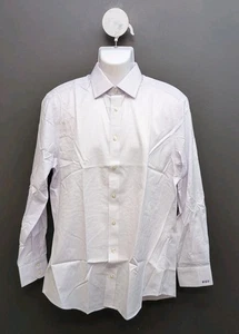 Charles Tyrwhitt Non Iron Slim Fit Check Pattern Dress Shirt Size 16 / 34" White - Picture 1 of 6